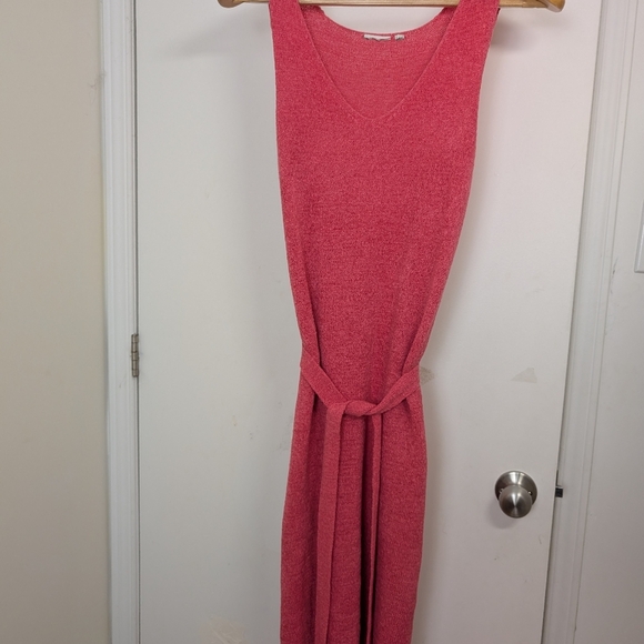 ICHI PINK DISTRESSED SUMMER DRESS SIZE MEDIUM - Picture 3 of 7